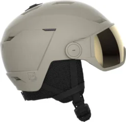 DAMSKI KASK NARCIARSKI SALOMON ICON LT VISOR SIGMA BEIGE Rainy Day 2023