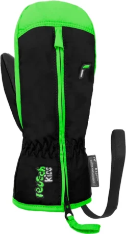 DZIECIĘCE RĘKAWICE NARCIARSKIE REUSCH BEN MITTEN Black/Green 2023