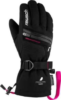 JUNIORSKIE RĘKAWICE NARCIARSKIE REUSCH LANDO R-TEX® XT Black Pink 2023