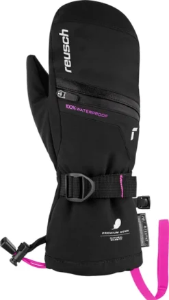 JUNIORSKIE RĘKAWICE NARCIARSKIE REUSCH LANDO R-TEX XT MITTEN Black Pink 2023