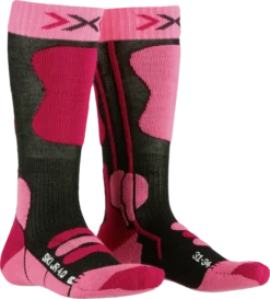 JUNIORSKIE SKARPETY NARCIARSKIE X-SOCKS SKI 4.0 Anthracite/Pink 2023