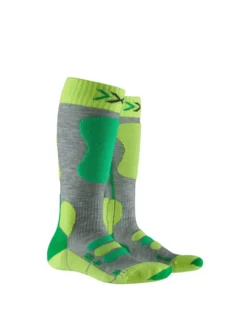 JUNIORSKIE SKARPETY NARCIARSKIE X-SOCKS SKI 4.0 Grey/Green/Yellow 2023